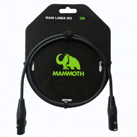 MAMMOTH MAM LINES M3, MIC CABLE, 3ft, XLR TO XLR
