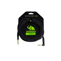 MAMMOTH MAM FLEX G20R, 20ft Instrument Cable, Right Angle Jack to Straight Jack.
