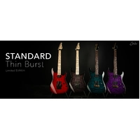 SUHR 01-LTD-0059 STANDARD THIN BURST LE, TRANS BLACK, QUILT MAPLE, HH, GOTOH FLOYD, ELECTRIC GUITAR