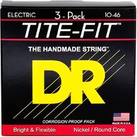 DR MT-10-3PK, TITE-FIT™ - Nickel Plated Electric Guitar Strings: Medium 10-46, 3 PACK