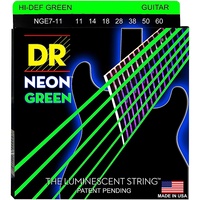DR NGE7-11   HI-DEF NEON™ - GREEN Colored: 7-String Heavy 11-60 