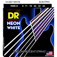 DR NWE-9 HI-DEF NEON - WHITE Colored Electric Guitar Strings: Light 9-42 