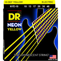 DR NYE-10 HI-DEF NEON - YELLOW Colored Electric Guitar Strings: Medium 10-46 