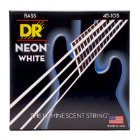 DR NWB-45 HI-DEF NEON™ - WHITE Colored Bass Strings: Medium 45-105 