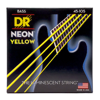 DR NYB-45 HI-DEF NEON™ - YELLOW Colored Bass Strings: Medium 45-105 