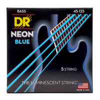 DR NBB5-45 HI-DEF NEON™ - BLUE Colored Bass Strings: 5-String Medium 45-125 