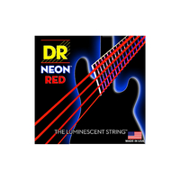 DR NRB5-45 RED Coloured Bass Strings, 5 String Medium, 45-125