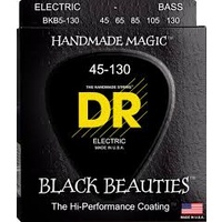 DR BKB5-130   BLACK BEAUTIES™ - BLACK Colored: 5-String Medium to Heavy 45-130 