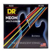 DR NMCB5-45 HI-DEF NEON™ - MULTI-COLOR Colored Bass Strings: 5-String Medium 45-125 