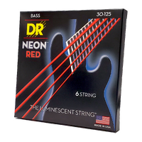 DR NRB6-30 HI-DEF NEON™ - RED Colored: 6-String Medium 30-125 
